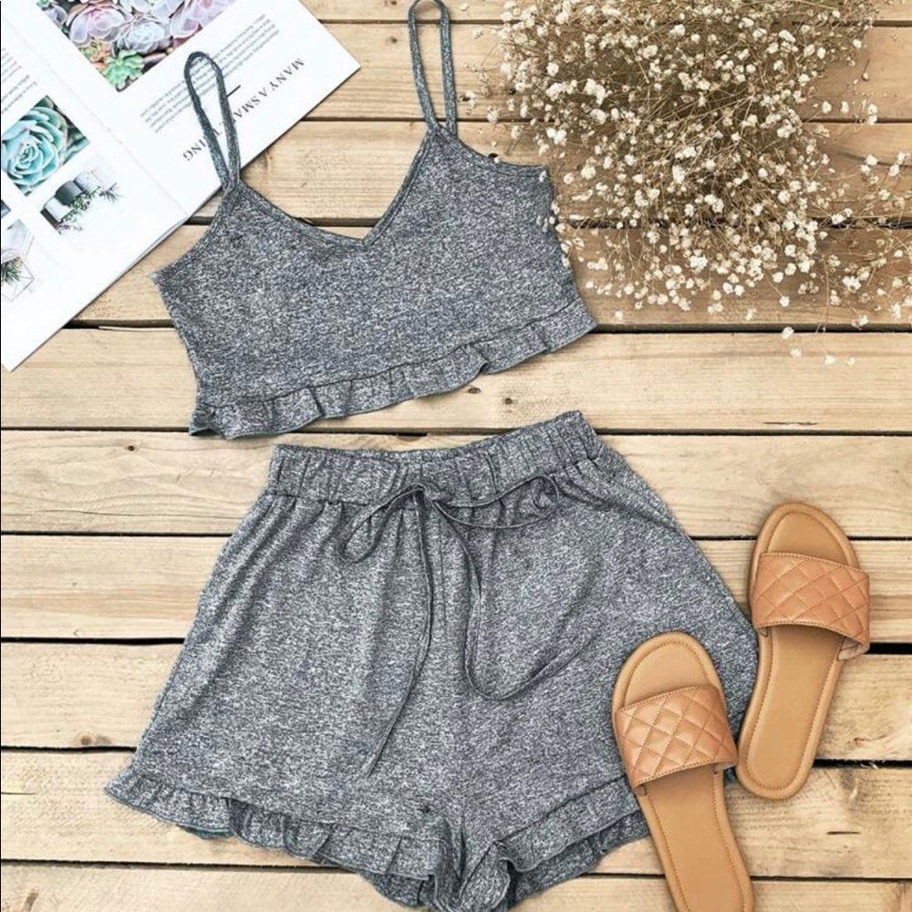 2 piece cute cami top and shorts